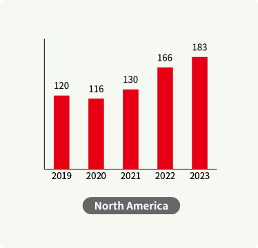 Sales in North America (last 5 years)